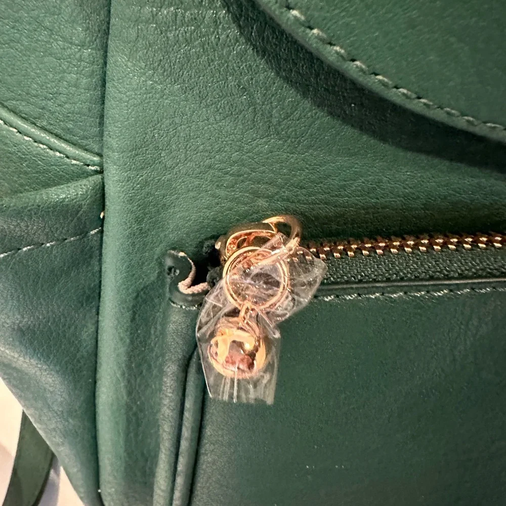 NWT Green Vegan Leather Backpack